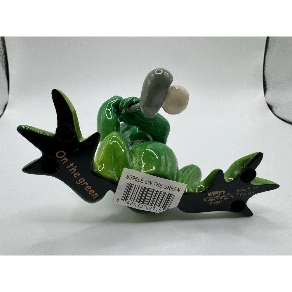 KITTY'S CRITTERS On The Green FROG CERAMIC WITH BOX 2007‎ Golfers Gift